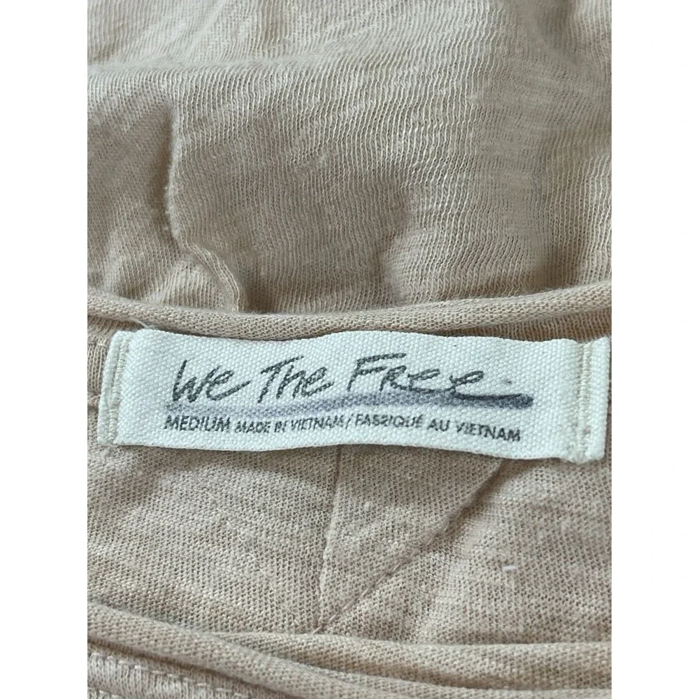 We The Free Free People Oversized Tunic Top Blush Long Sleeve Asymmetrical Hem M